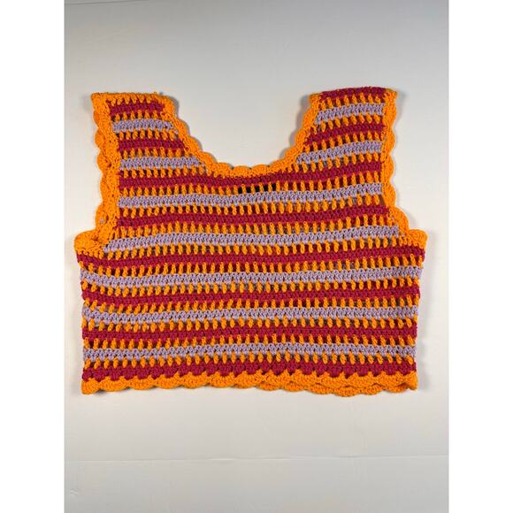 NWOT VICI Mirena Crochet Crop Cover Up Top Size S Festival Boho Indie Resortwear - Picture 4 of 7